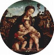 Piero di Cosimo Madonna mit Hl. Johannes dem Taufer, Tondo oil painting picture wholesale